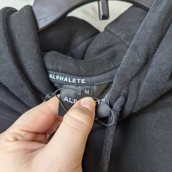 Alphalete Athletics Black Hoodie Proud But Never Satisfied Size Medium - Picture 2 of 9